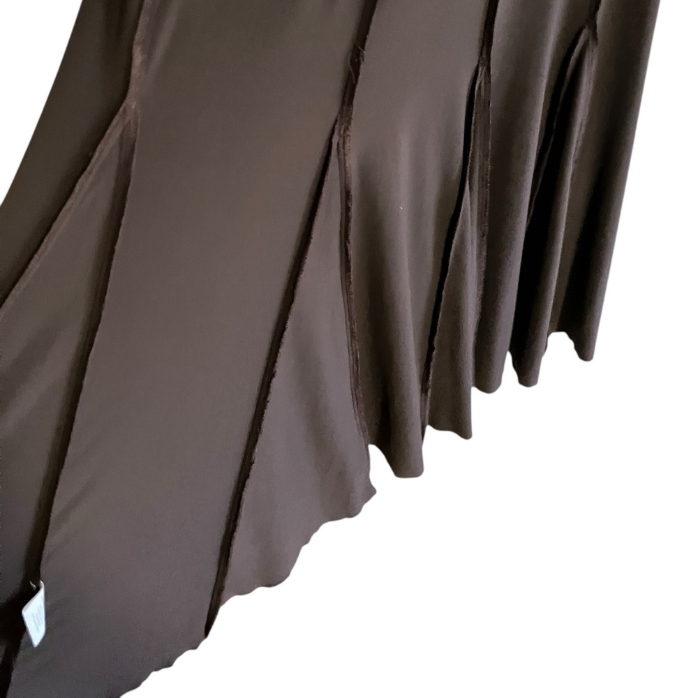 Rabbit Rabbit Slimming Design Brown Umpire Waist V Neck Swing Skirt Dress 12 - Picture 7 of 11